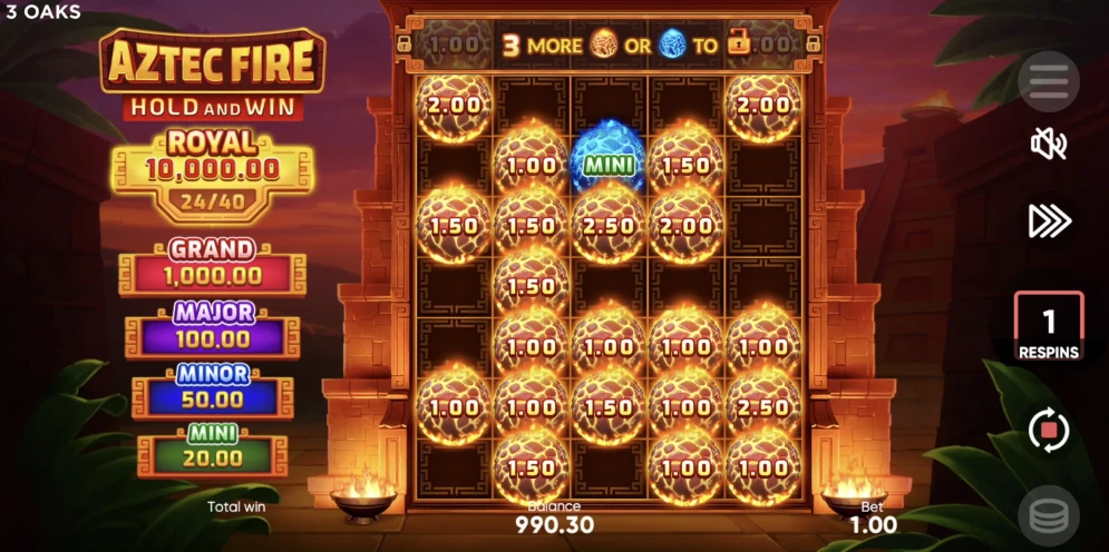 Aztec Fire: Hold and Win Slot